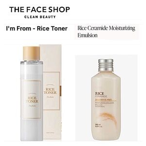 NEW K-BEAUTY The Face Shop I’M FROM RICE Toner & CERAMIDE MOISTURIZING EMULSION